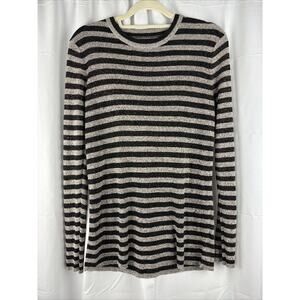 WhoWhatWear Long Sleeve Stretch Knit Striped‎ Sweater Women's Size XL